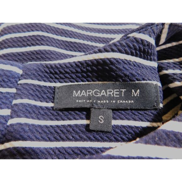 Woman's Sheath Dress Sz. S Margaret M. Blue White Office Siren - Picture 4 of 6